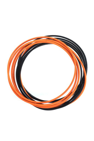 Orange and Black Guitar String Bracelets
