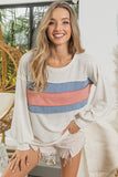 Slub Terry Color Block Long Sleeve Top