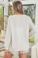 Slub Terry Color Block Long Sleeve Top