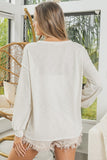 Slub Terry Color Block Long Sleeve Top