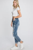 Petra153 Distressed Super High Rise Stretch Mom Jeans
