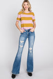 Petra153 Destroyed Mid Rise Stretch Flare Jeans