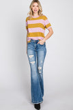 Petra153 Destroyed Mid Rise Stretch Flare Jeans