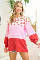 Be My Valentine Color Block Sweatshirt