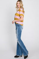 Petra153 Destroyed Mid Rise Stretch Flare Jeans