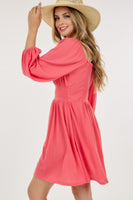 Bubble Long Sleeve Short Dress