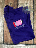 Chunky Pencil Applique and Embroidered Polo