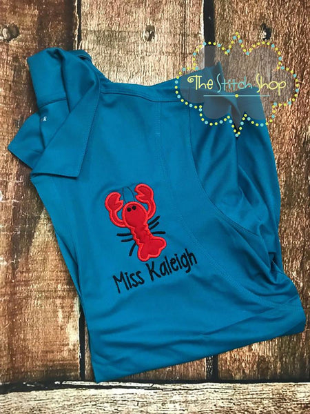 Louisiana Crawfish Applique and Embroidered Polo
