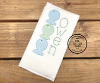 Sketch Stitch Fish Burp Cloth