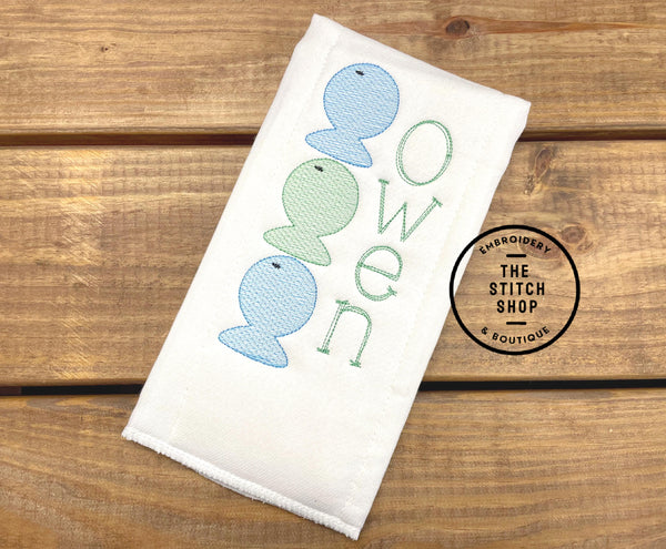 Sketch Stitch Fish Burp Cloth