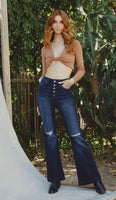 Kancan Dixie High Rise Flare Jeans - Dark Wash