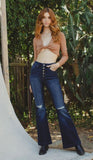 Kancan Dixie High Rise Flare Jeans - Dark Wash