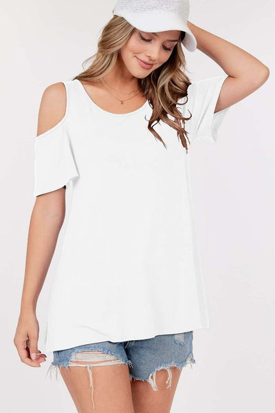 Off White Cold Shoulder Top