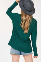 Long Sleeve V Neck Waffle Top