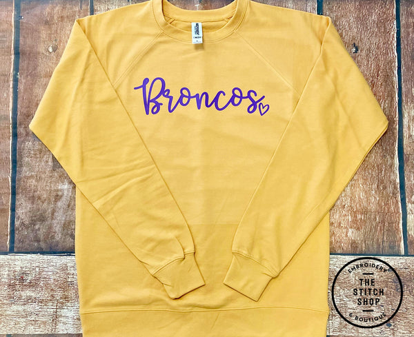 Broncos Spirit Sweatshirt - Mustard