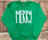 Puff Print Merry Unisex Gildan Soft Style Sweatshirt