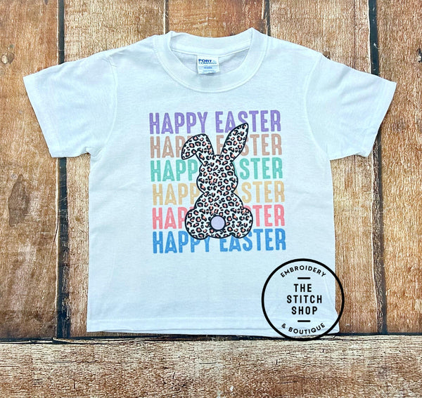 Youth Easter Leopard Bunny Tee