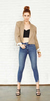 Kancan Zinnia High Rise Ankle Skinny Jeans With Side Slit