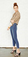Kancan Zinnia High Rise Ankle Skinny Jeans With Side Slit