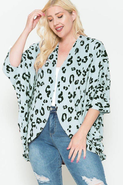 Leopard Open Front Kimono Cardigan