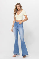 Vervet by Flying Monkey Button Fly High Rise Release Hem Flares