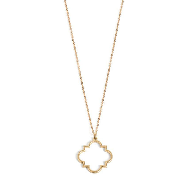 Gold Geo Outline Dangle Necklace