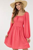 Bubble Long Sleeve Short Dress