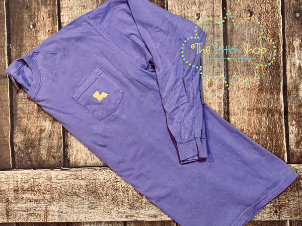 Comfort Colors Brand Louisiana Pocket Long Sleeve Tee
