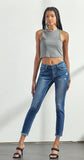 KanCan Mid Rise Button Fly Ankle Skinny Jean