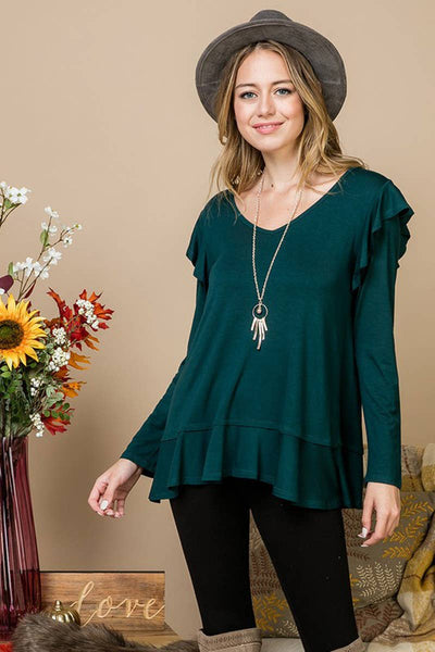 Lovely V Neck Solid Jersey Top