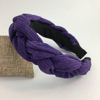 Purple corduroy braided headed