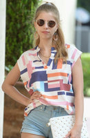 Color Block Woven Top