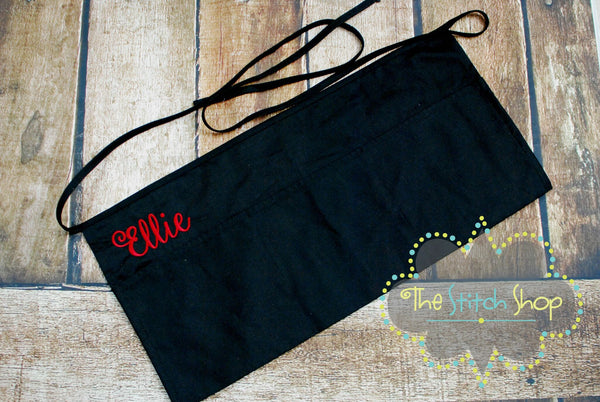 Embroidered Three Pocket Waitress Apron