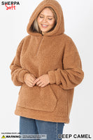 PLUS Soft Sherpa Half Zip Hoodie - With Pocket