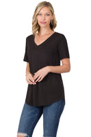 Prewashed Real Modal V-Neck Front Pocket Top