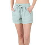 Linen Drawstring Shorts with Pockets