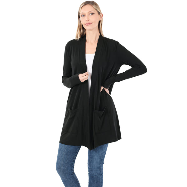 Slouchy Pocket Open Front Cardigan