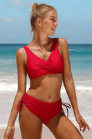 Twist Cross Straps Drawstring Bikini