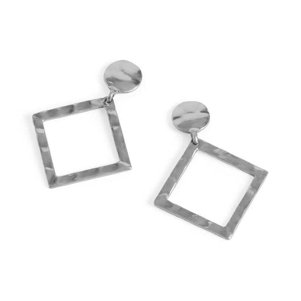 Diamond w/ Post Earrings - Silver
