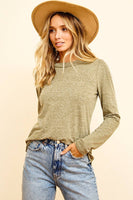 Tri-blend Jersey Knit Long Sleeve Neck Band Shirt