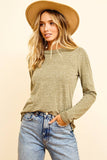 Tri-blend Jersey Knit Long Sleeve Neck Band Shirt