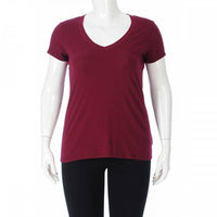 PLUS SIZE V-NECK LIGHTWEIGHT ELASTIC BASIC SHORT SLEEVE TEE