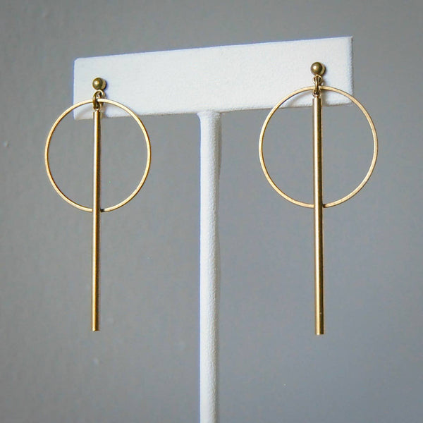 Circle and Bar Earrings