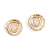 Two Circle Gold Stud Earrings