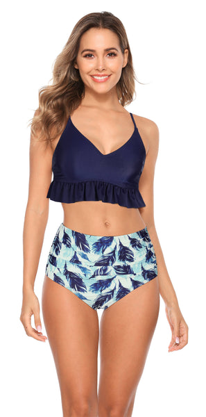 Crop Top High Waist Bikini Set