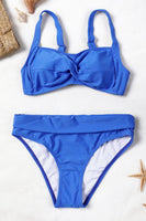 Solid Wrap Cross Sporty Bikini