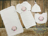 Girl's Antler and Monogram Baby Gift Set