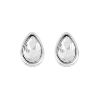 Silver Clear Tear Drop Earrings