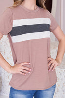 SHORT SLEEVE COLOR BLOCK TOP