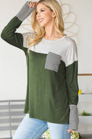 Color Block and Stripe Fall Tee